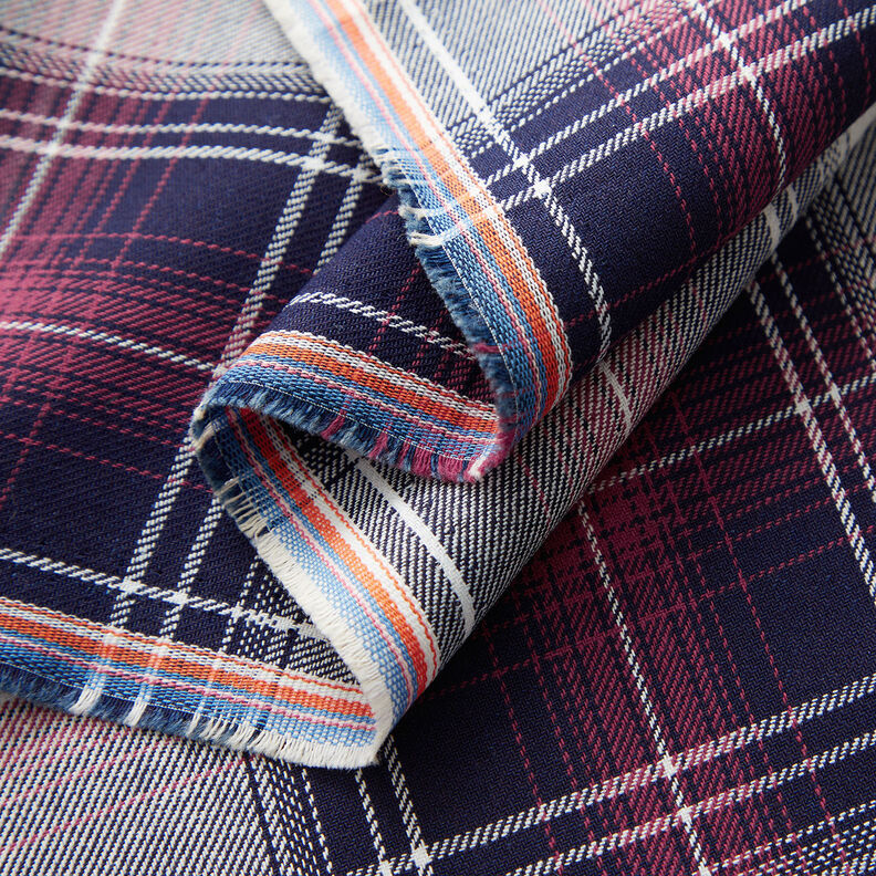Camicia in tessuto di cotone a quadri scozzesi – rosso scuro/blu marino,  image number 3
