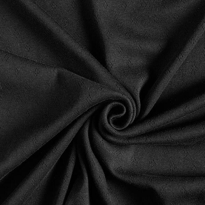 jersey maglia fine con motivi traforati – nero,  image number 2