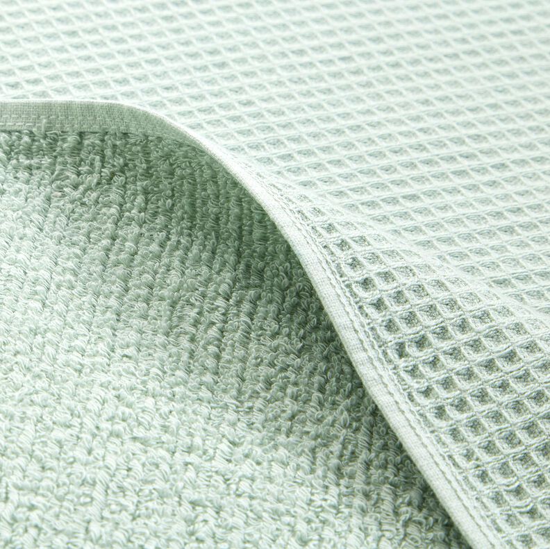 tessuto in spugna/piqué nido d’ape tinta unita – menta chiaro,  image number 5