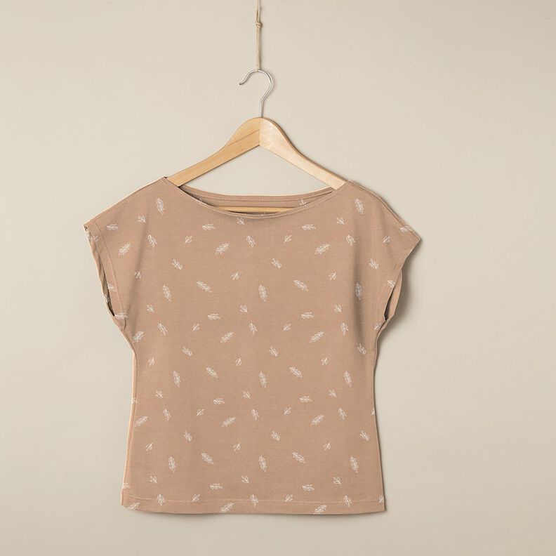 jersey di cotone foglie – marrone chiaro, image number 6