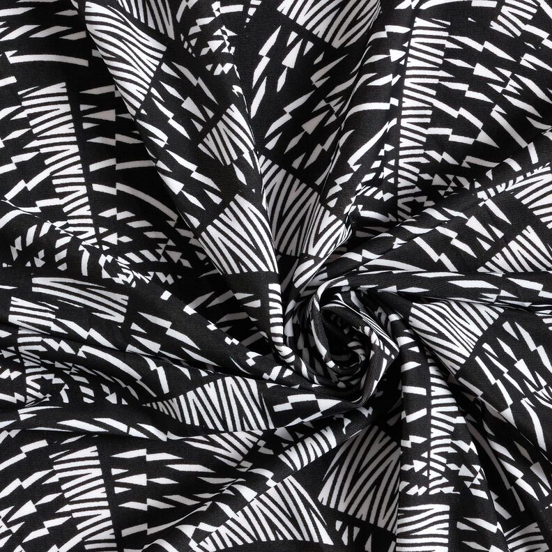 Tessuto per costumi da bagno con motivo grafico astratto – nero/bianco,  image number 3