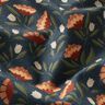 tessuto in cotone popeline Fiori delicati – nero-azzurro/terracotta,  thumbnail number 2