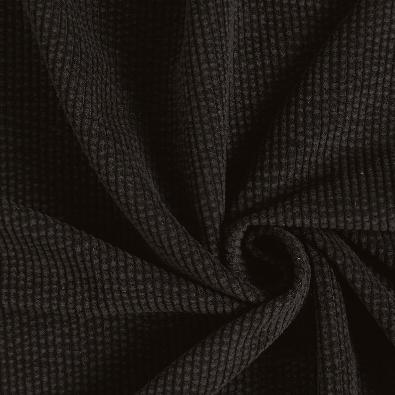 velluto a coste larghe Bubble tinta unita – nero,  image number 1