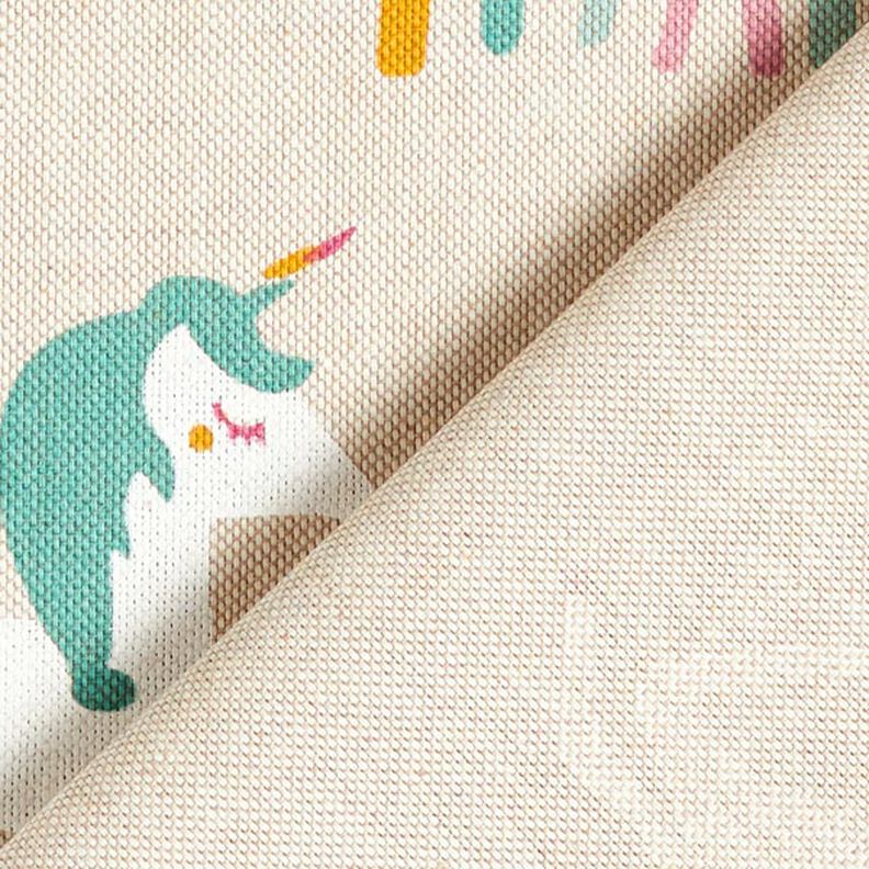 tessuto arredo mezzo panama paesaggio con unicorni,  image number 5