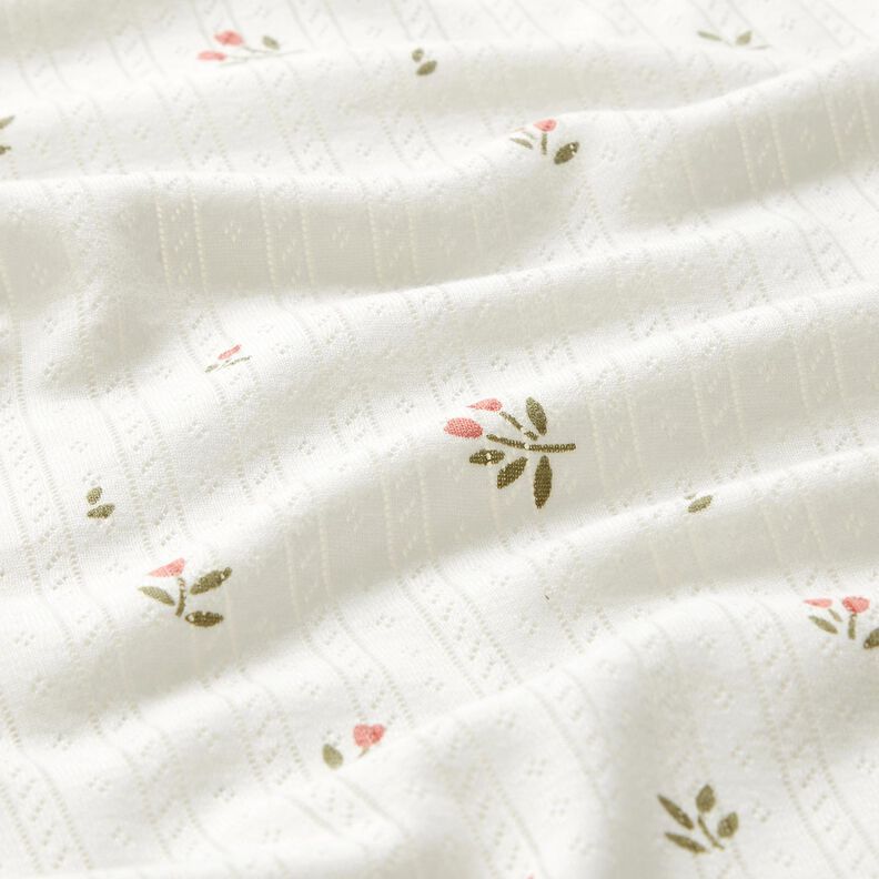 Ajour jersey di cotone tulipani – avorio, image number 2