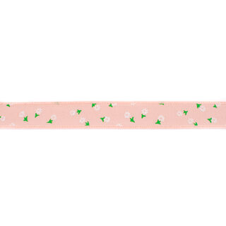 Nastro tessuto chambray fiorellini – salmone, 