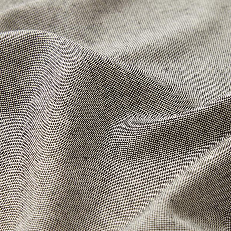 tessuto arredo, mezzo panama chambray, riciclato – nero/bianco,  image number 2