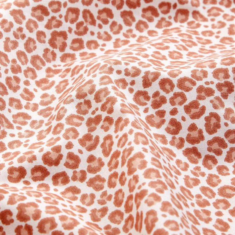 tessuto in cotone cretonne motivo leopardato piccolo – avorio/rame,  image number 2