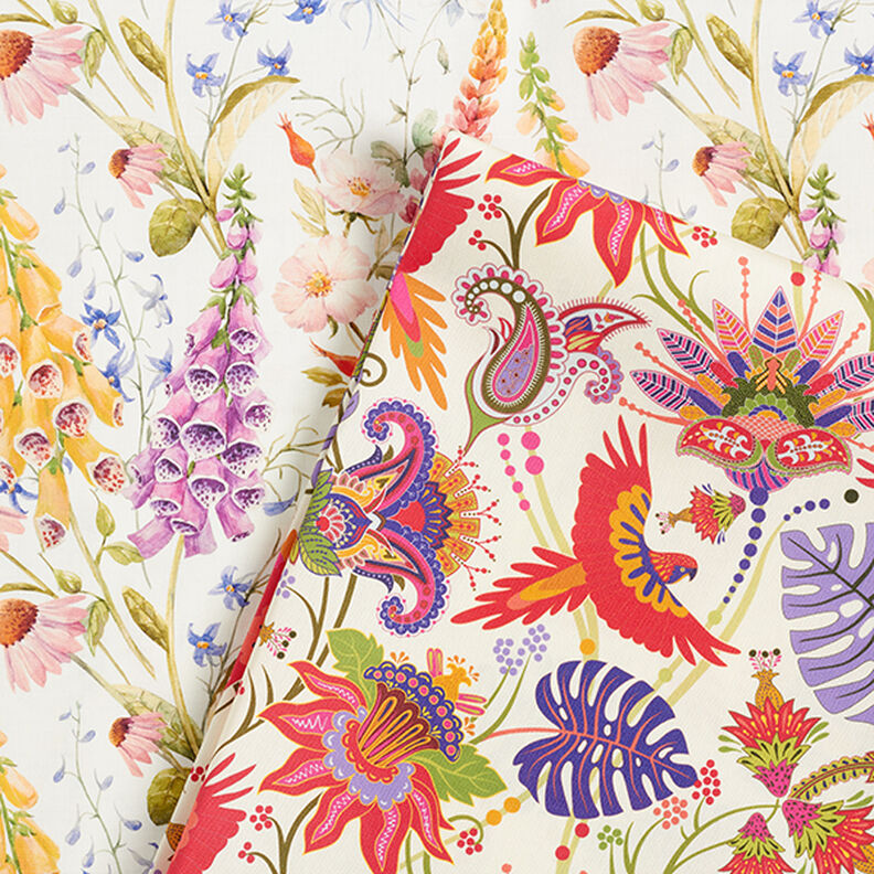 Tessuti da esterni canvas flora e fauna – rosso,  image number 5