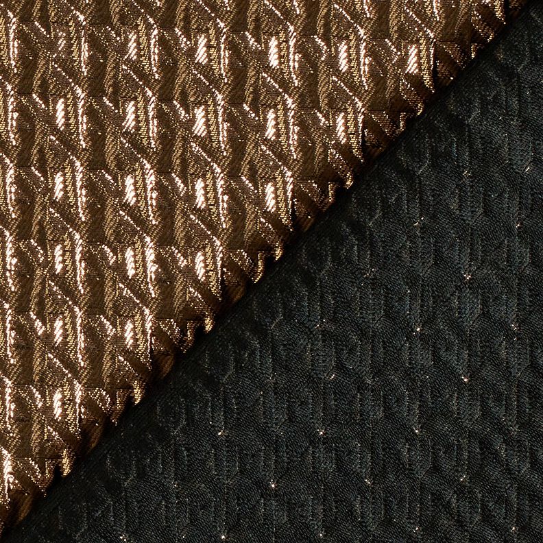 cloqué Pied de poule glitterato – marrone medio,  image number 4