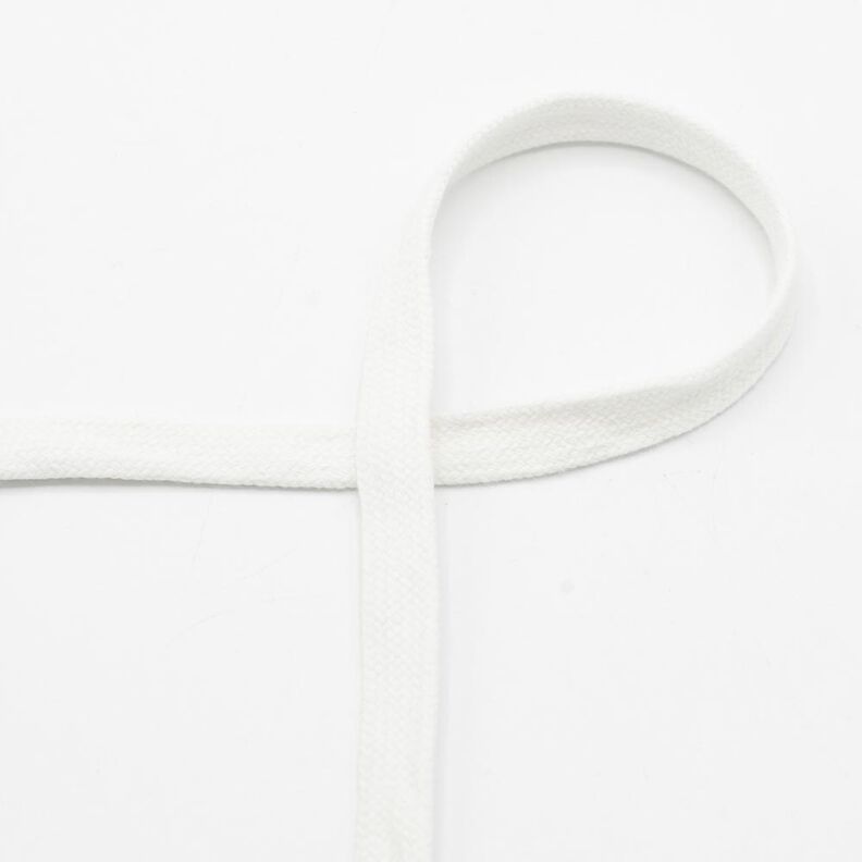 Cordoncino piatto Felpa cotone [15 mm] – bianco,  image number 1