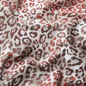 GOTS Popeline di cotone Motivo leopardato | TCC x LOOKS by Wolfgang Joop – rosso carminio/tortora, 