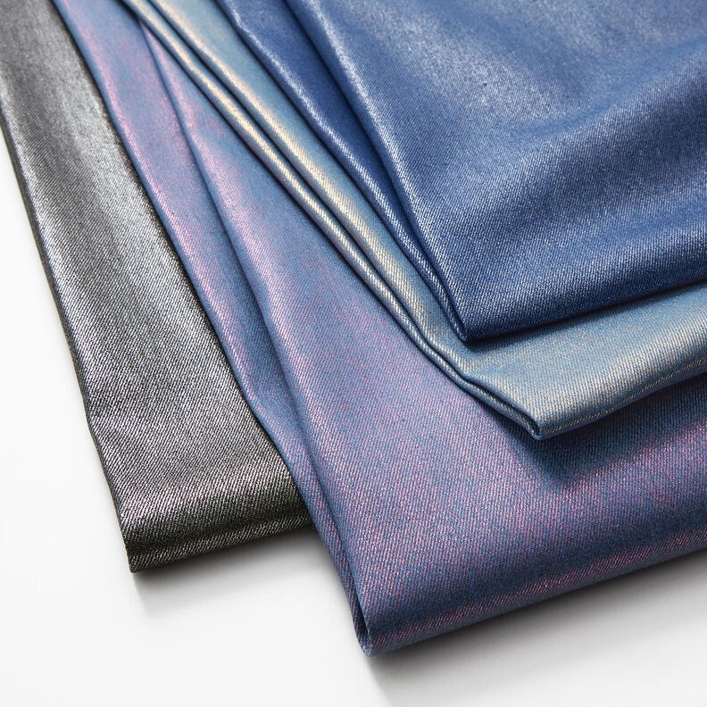 Denim elasticizzato Metallic – grigio blu/rosa fucsia acceso,  image number 5