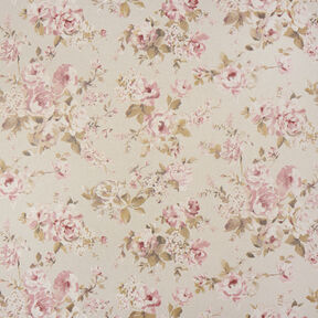 tessuto arredo mezzo panama Rose dipinte – naturale, 