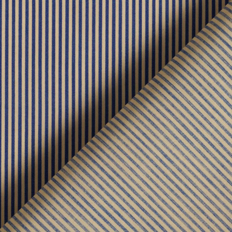 Tessuto per camicia a righe verticali – blu marino/beige,  image number 4