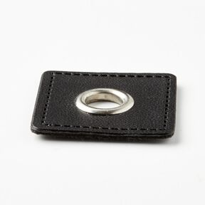 Toppa con occhiello [30 x 30 mm] – nero/argento effetto metallizzato, 