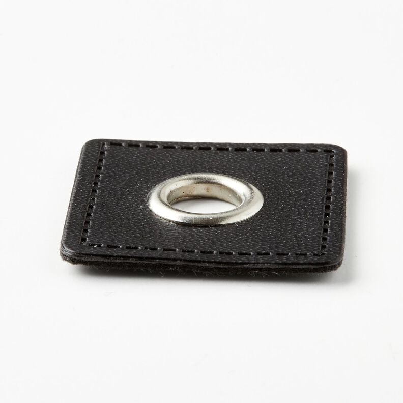 Toppa con occhiello [30 x 30 mm] – nero/argento effetto metallizzato,  image number 2