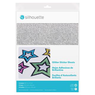 Silhouette pellicola stampabile per etichette adesive glitter [21,5 x 27,9 cm|8 pezzo/i], 