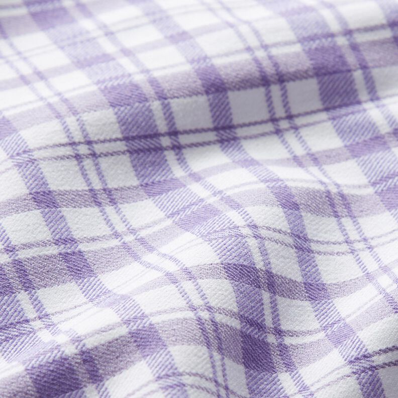 Cotone elasticizzato a quadri – bianco/lavanda,  image number 3