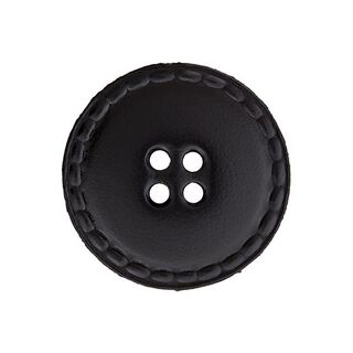 bottone in pelle, 4 fori – nero, 