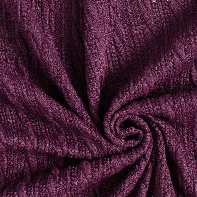 maglia cloqué Motivo a treccia – rosso merlot,  image number 3