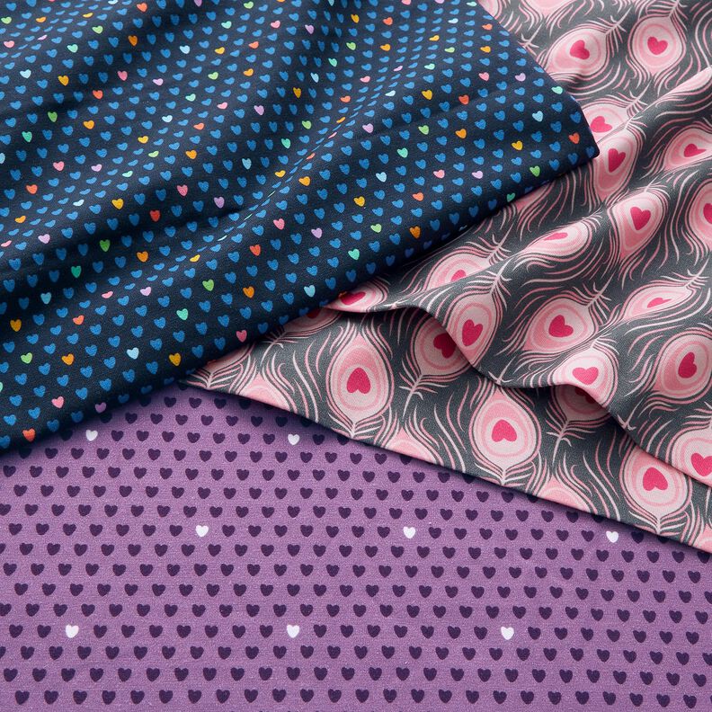 jersey di cotone Pavone | Stoff&Liebe – grigio ardesia/rosa fucsia acceso,  image number 5