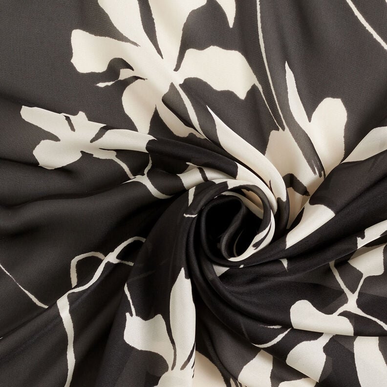 Delicati tralci di foglie satinati – nero/bianco,  image number 3