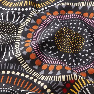tessuto in cotone cretonne mandala – nero, 