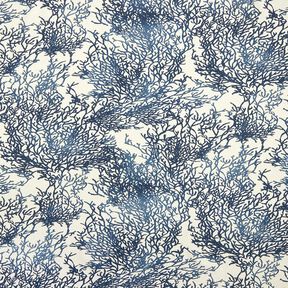 tessuto arredo mezzo panama Coralli pregiati – blu marino/naturale, 