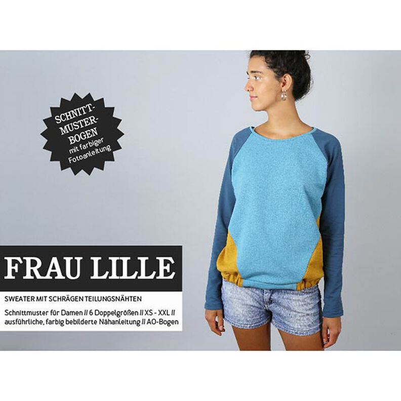 FRAU LILLE - maglia con maniche raglan e cuciture divisorie oblique, Studio Schnittreif  | XS -  XXL,  image number 1