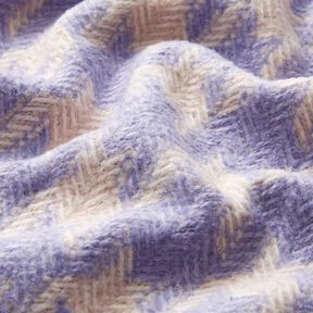 Tessuto per ccappott pied de poule a trama grossa – beige/lillà, 