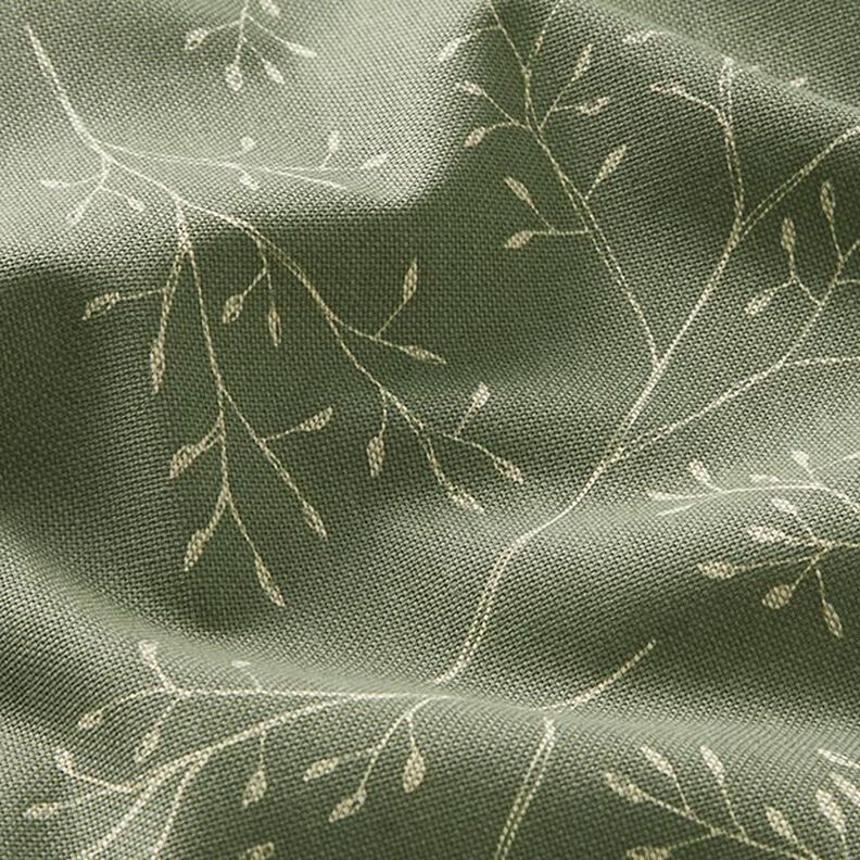Tessuto arredo mezzo panama rami sottili – verde oliva chiaro,  image number 2