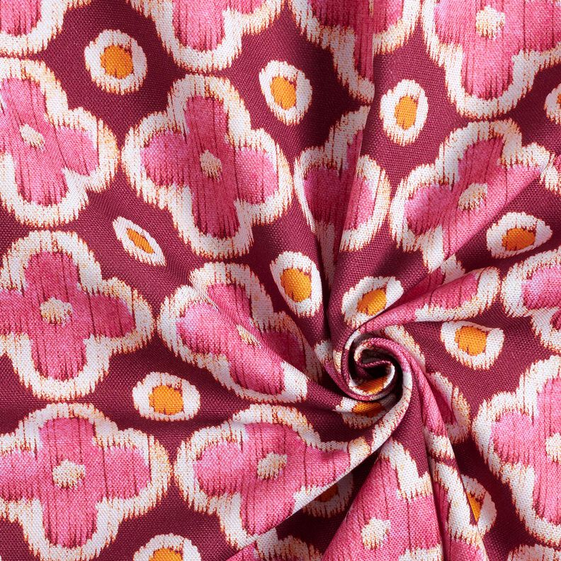 tessuto arredo tessuti canvas Aspetto ricamato – rosso Bordeaux/pink, image number 3