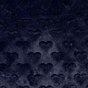 ecopelliccia cuori | Poppy Fabrics – nero-azzurro, 