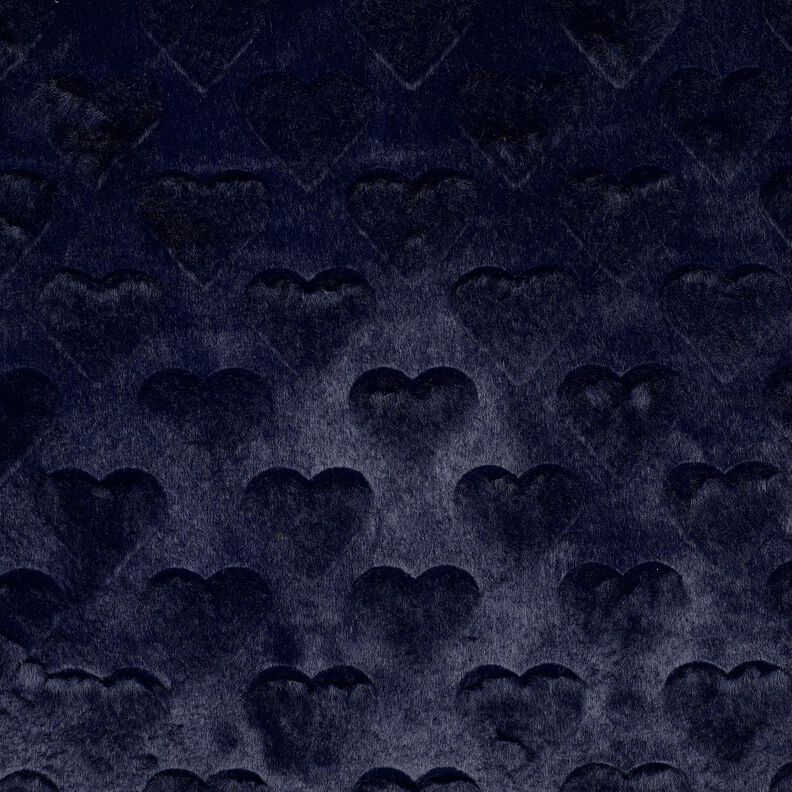 ecopelliccia cuori | Poppy Fabrics – nero-azzurro, image number 1