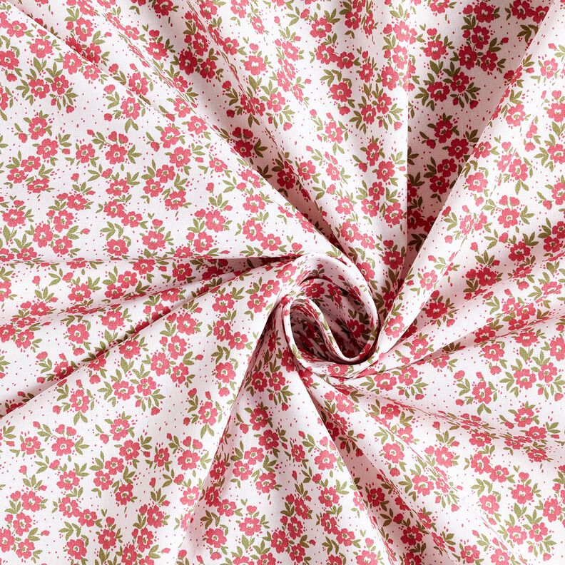 popeline di cotone Mare di boccioli – rosso/bianco, image number 3