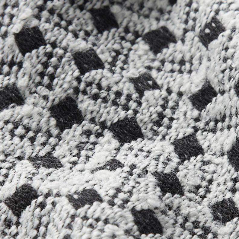 Tessuto per cappotto a quadretti – bianco/nero,  image number 3