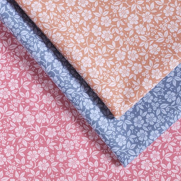 popeline di cotone fiori bicolore – colore blu jeans/azzurro, image number 6
