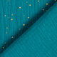 mussola di cotone, macchie dorate sparse – petrolio/oro,  thumbnail number 4