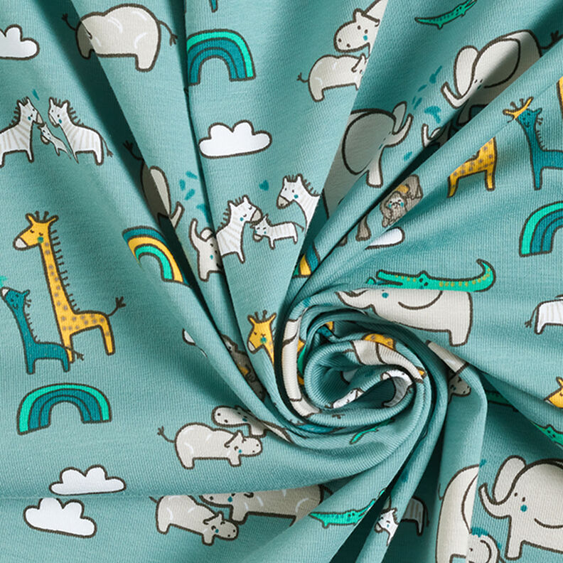 jersey di cotone Animali della steppa e arcobaleni – canna palustre,  image number 3