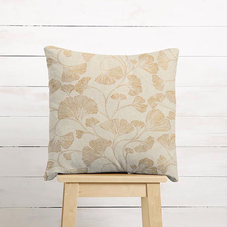 tessuto arredo mezzo panama Gingko – senape/naturale, image number 8
