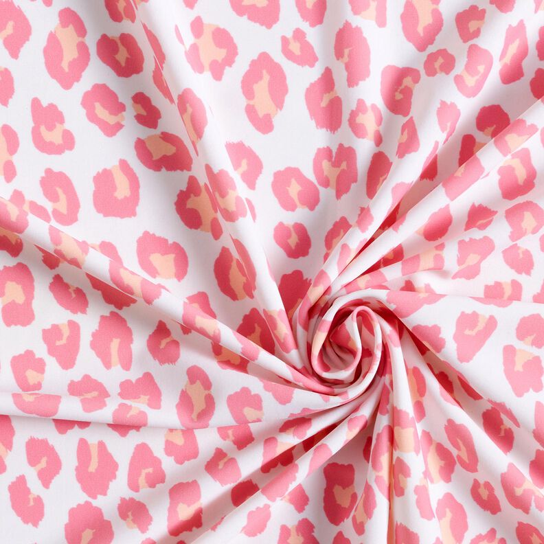 Tessuto per costumi da bagno con stampa leopardata – bianco/rosa,  image number 3