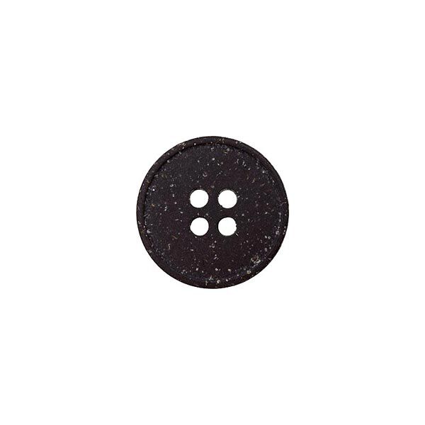 bottone in poliestere/canapa, Recycling, 4 fori – grigio scuro, image number 1