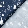 tessuto in cotone popeline Piccoli alberi di Natale – blu marino/bianco,  thumbnail number 4