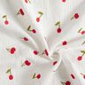mussolina / tessuto doppio increspato Ciliegie ricamate | Poppy Fabrics – bianco/rosso fuoco,  thumbnail number 3