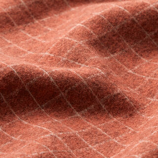 maglia jacquard garzata, quadri – terracotta, 
