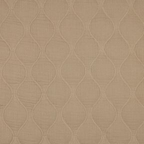 tessuto trapuntato mussola Onde – beige scuro, 
