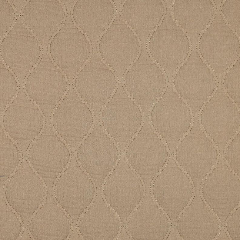 tessuto trapuntato mussola Onde – beige scuro, image number 1