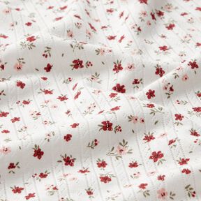 Ajour jersey di cotone Piccoli fiorellini – avorio, 