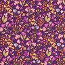 tessuto in cotone cretonne Fiori di campo – melanzana/rosa,  thumbnail number 1